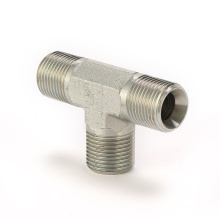 high quality white zinc carbon steel or stainless steel BSPP male hydraulic tee fitting